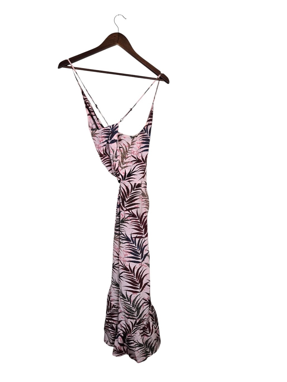 Sandro Paris Koxie Silk Wrap Midi Dress Tropical Print SZ 1 (fits XS/S) - Picture 7 of 10